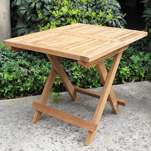 Latitude Run® Folding Teak Side Table Wayfair